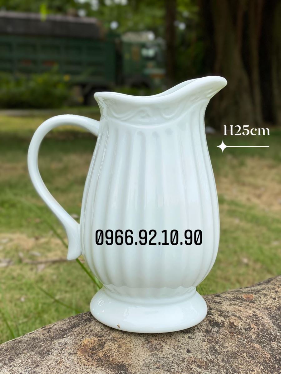 Bình sữa sọc trắng cắm hoa  H25cm