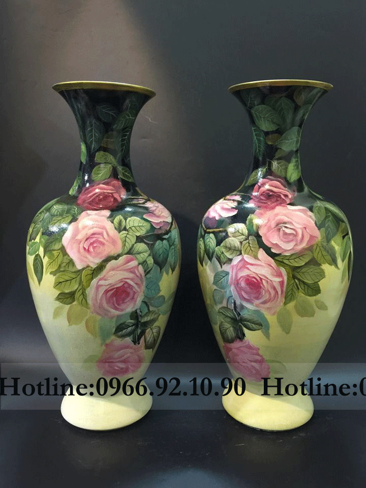 Bình hoa hồng vuốt tay H55cm - D22cm ( Giá cho 1 bình )