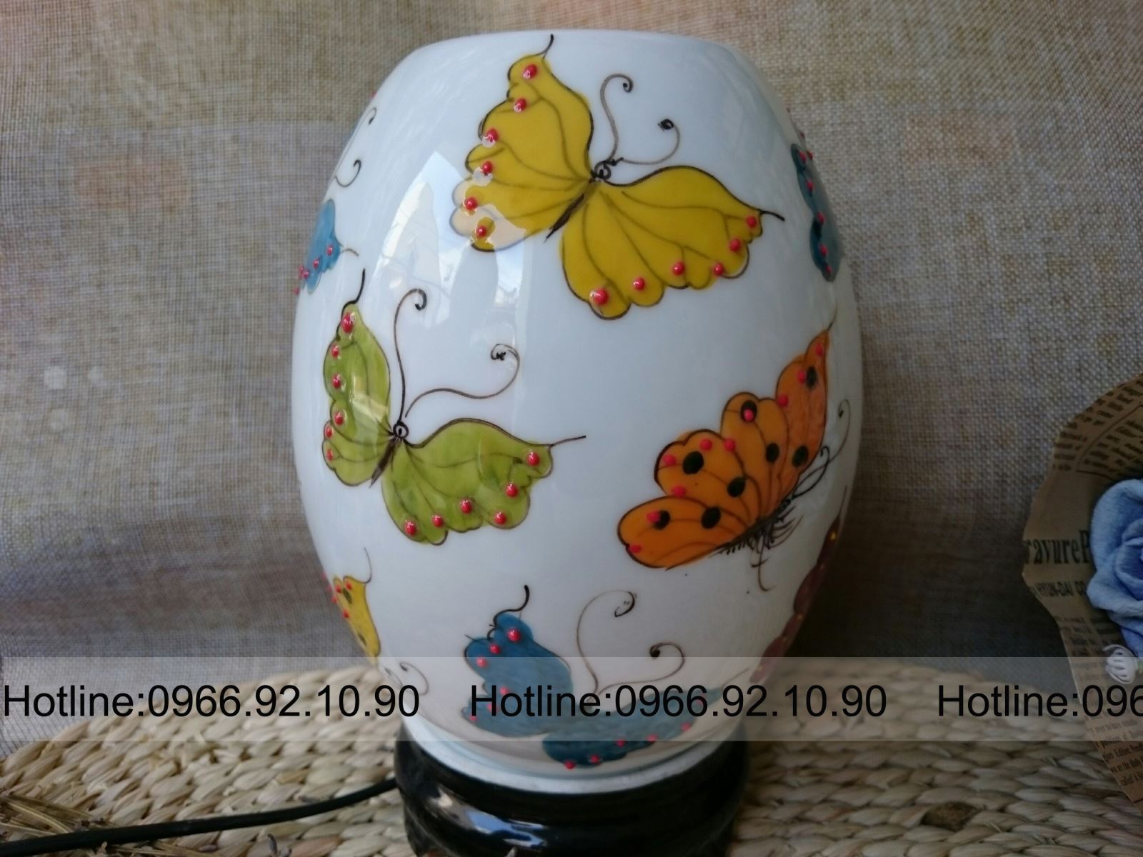 Đèn xông tinh dầu Bát Tràng Trứng lớn / H20- D13cm / ( Mẫu 1 )