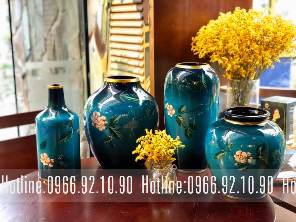 Lọ hoa sơn mài họa tiết hoa Trà ( giá từ 850k / bình )